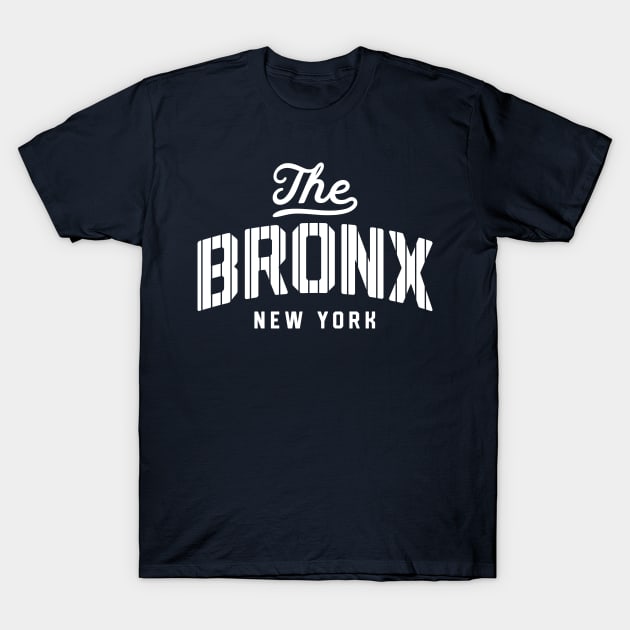 New York 'The Bronx' Pinstripe Baseball Script Fan T-Shirt: Show Off Your NY Pride with a Classic Bronx Twist! T-Shirt by CC0hort